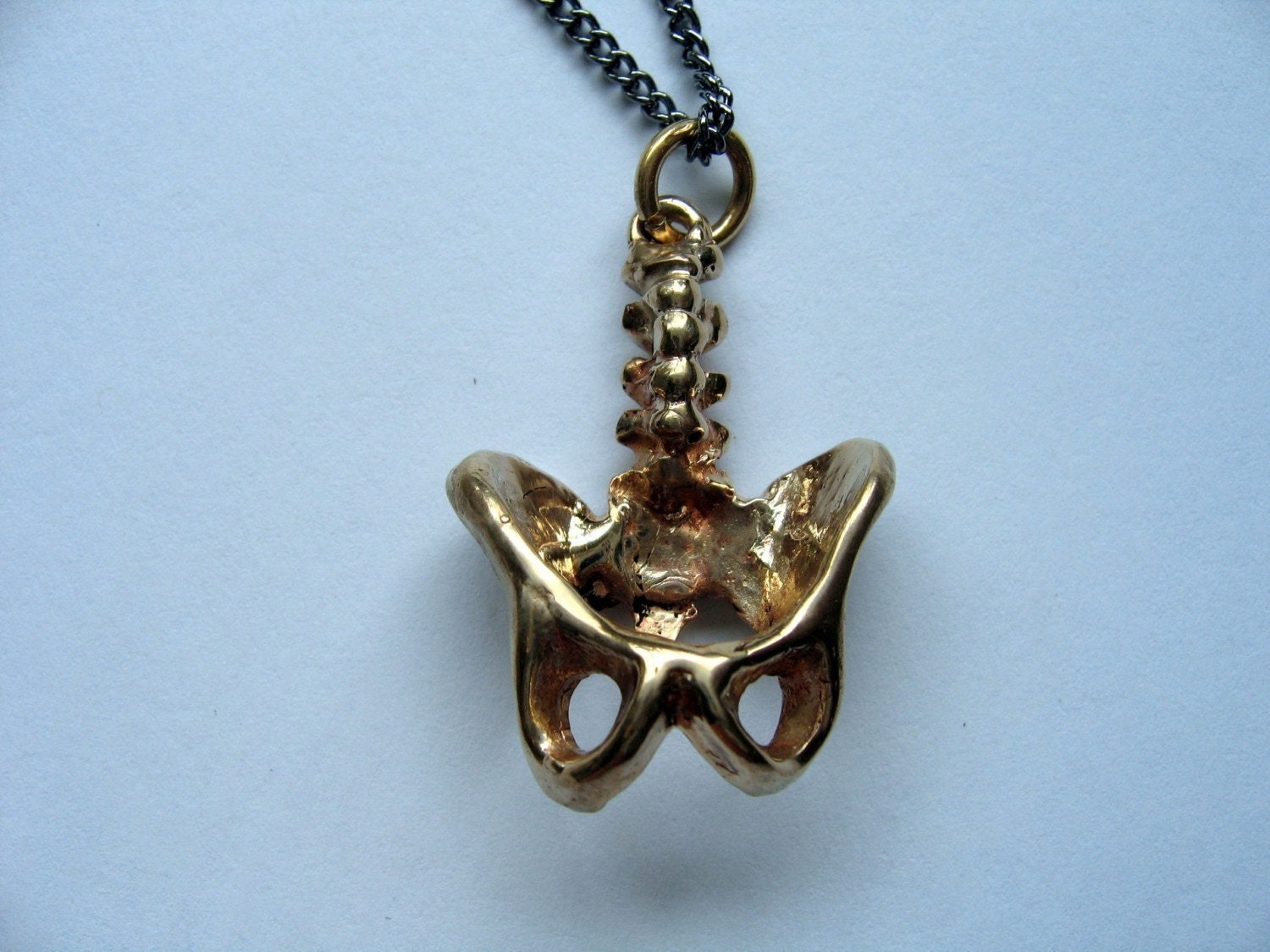 3D Bronze Human Pelvis Necklace - Moon Raven Designs