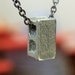 Silver Cinder Block Necklace in Solid White Bronze