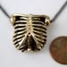 Bronze Human Rib Cage Necklace Anatomical Ribcage Pendant