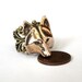 Golden Wolf Mask Ring Adjustable Filigree In Bronze