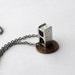 Solid Sterling Silver Cinder Block Necklace
