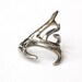 Silver Deer Antler Ring -Sterling Overlay on Solid White Bronze by Moon Raven Designs
