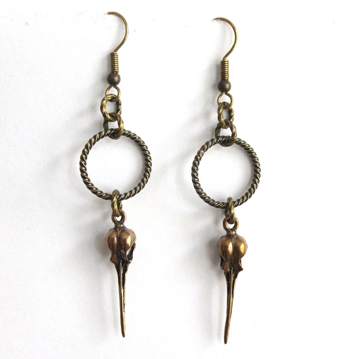 Hummingbird Skull Earrings - Primal Elegance - Moon Raven Designs