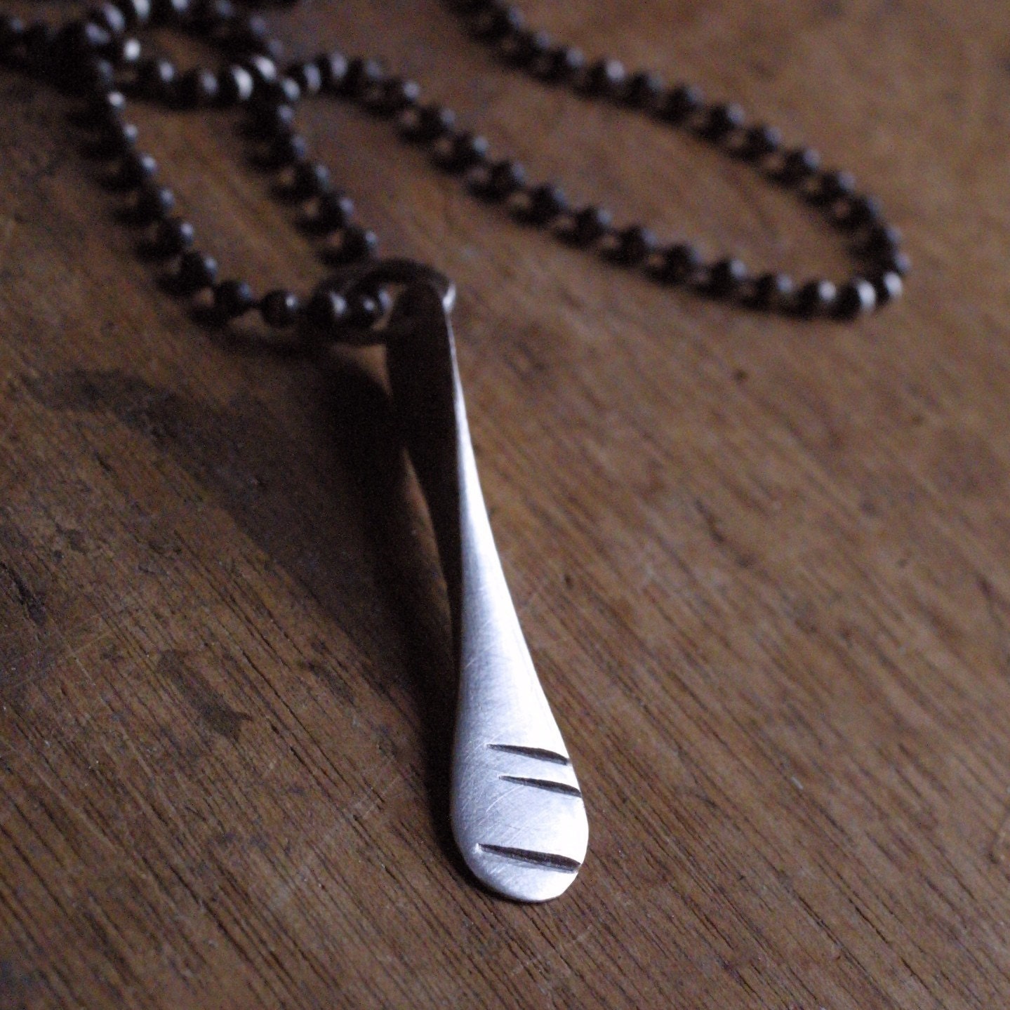 Rustic Silver Mans Necklace