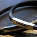 Mens Rugged Leather Bracelet with Square Stainless Steel Clasp