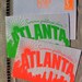 Atlanta Summertime Letterpress Postcard-- individual postcard - Fluorescent Red or Green