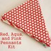 Red, Aqua and Pink Pennant Triangles