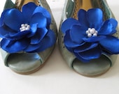 Something Blue shoe clips with pearls