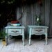 Set of Matching End Tables in a Blue Mint Wash
