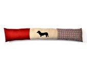 Dachshund Draught Excluder - Red Black Check