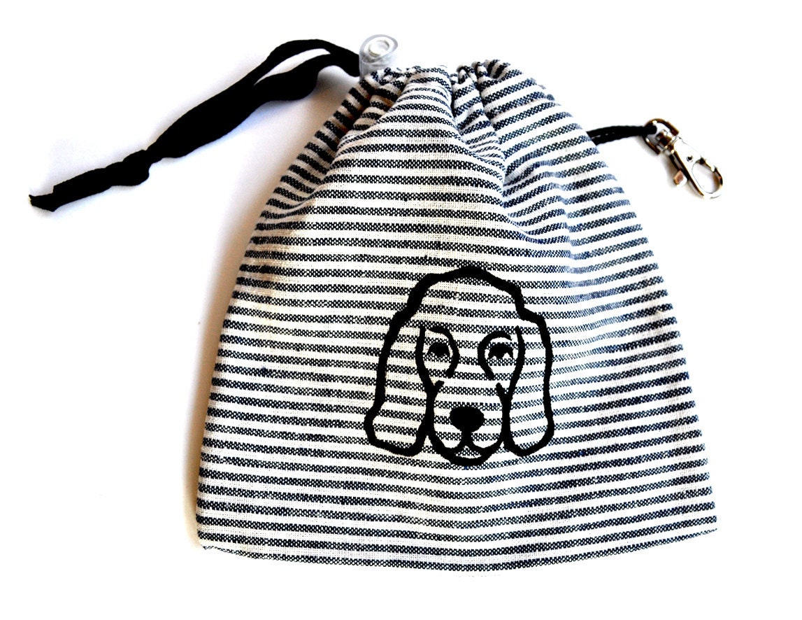 Grey Stripe Dog Tidy Pouch - Spaniel Print