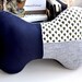 Bone Pillow - Navy Stripe V&A Spade