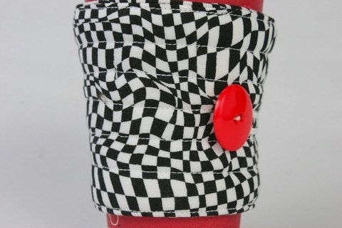 coffee cozy, fabric,cloth, cup sleeve squares, coffee sleeve  Handmade quilted reusable fabric coffee cup sleeve