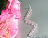 Handmade Lampwork Glass Bead Set, Pink Etched