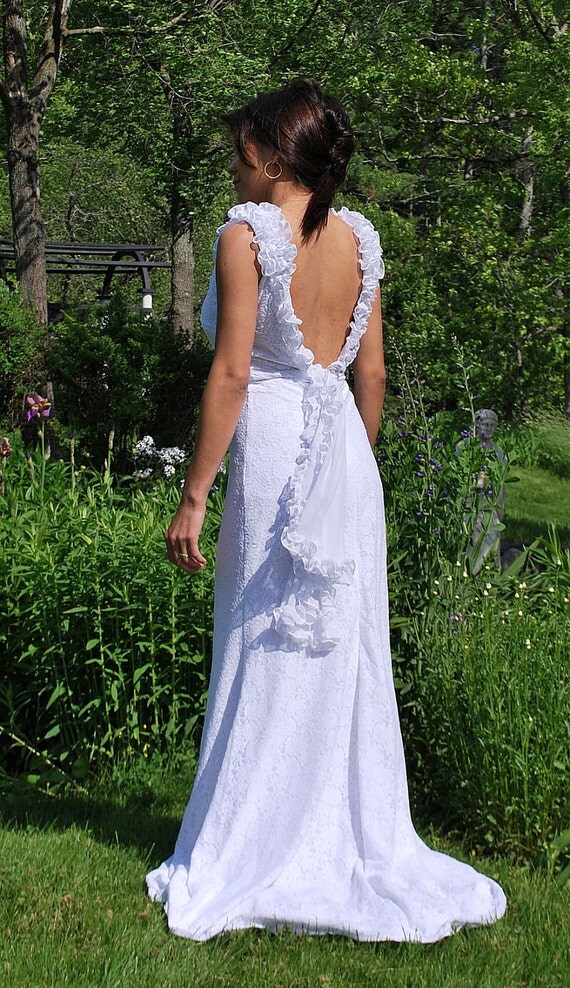 Isabelle, beach wedding, soft stretch lace, lining is a super soft cotton jersey, SIZE 4/6 IN STOCK, free shipping