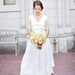 JESSICA, handmade, vintage style, Silk Wedding Dress with Delicate Lace Scallops , long dress, a line, edwardian, retro style