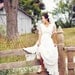 JESSICA, handmade, vintage style, Silk Wedding Dress with Delicate Lace Scallops , long dress, a line, edwardian, retro style