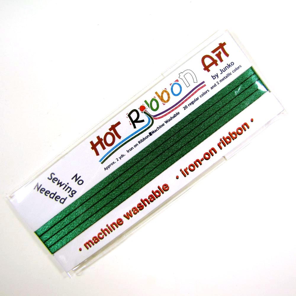 Hot Ribbon Art Forest Green by Junko
