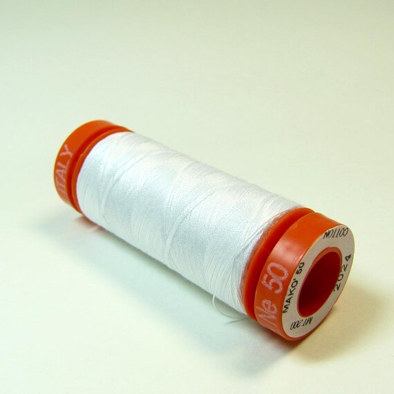Aurifil Thread 2024 White 50 Wt. Cotton Mako - 220 Yd.