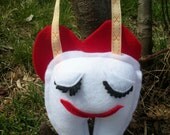 Tooth Fairy Pillow with Yellow Ribbon Hanger, Heart and Stars Pocket