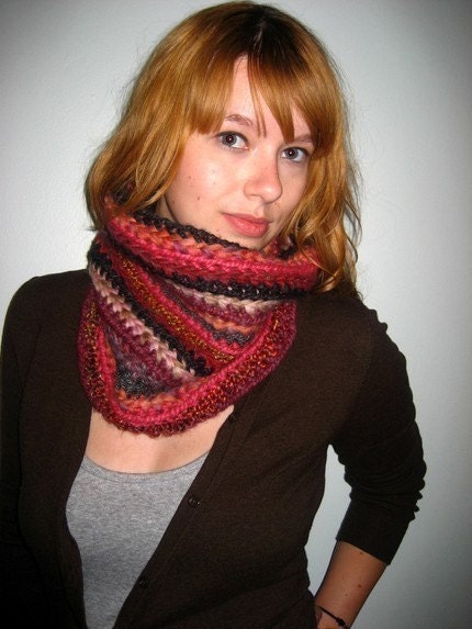 Fushia Kaleidoscope Cowl Scarf