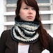 Black, Charcoal, and Ivory Kaleidoscope Cowl Scarf