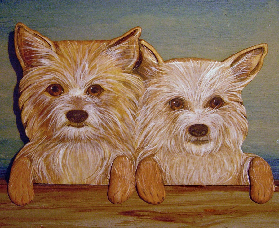 CUSTOM PET PORTRAITS - Hand Carved - Hand Painted  Wood Dogs - Door or Window Toppers - by Will Kay Studios