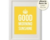 Good Morning Sunshine : Print in Sunshine Yellow and White - 8x10 inches on A4