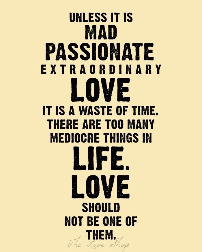 MAD PASSIONATE LOVE (in Vintage Cream and Black) --- 8x10 inch Fine Art Modern Print