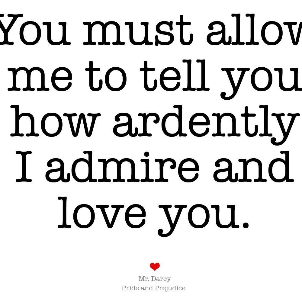 MR. DARCY quote (8x10 inch print in Classic Black and White)