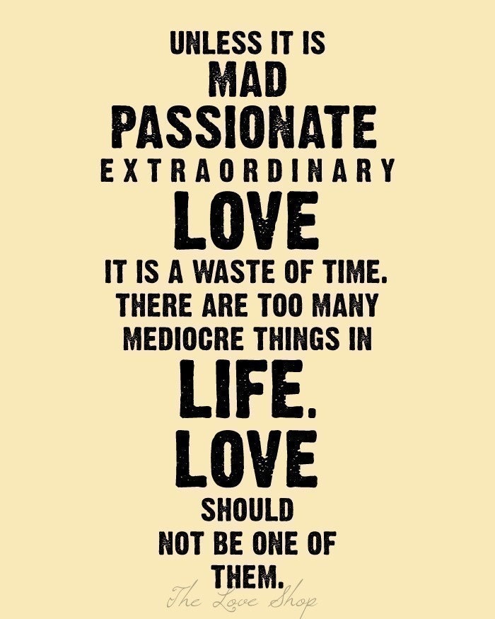 MAD PASSIONATE LOVE (in Vintage Cream and Black) - 8x10 inch Deluxe Modern Print