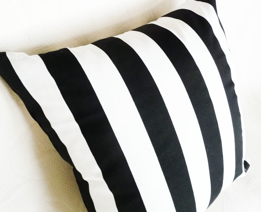 Oversized Floor Pillows, Black and White Striped Throw Pillow, Cushion Covers, Decorative Bedding, Euro Bed Shams, Spring Home Decor 26x26