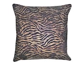 SALE Oversized Floor Pillows, Animal Print Throw Pillows, Wild Safari Man Cave Toss Cushions, Brown Black Gold Copper, Sofa Accents 22x22