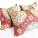 Suzani Pillows, Organic Rustic Colorful, Decorative Throw Pillow, Cushion Covers, Large Medallions, Oblong, Couch, Sofa, Accent 16x20
