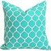 SUMMER SALE Decorative Pillows,Geometric Turquoise Blue Outside Patio Pillows, Lumbar Cushion Cover, Designer Decor Accent 10x20