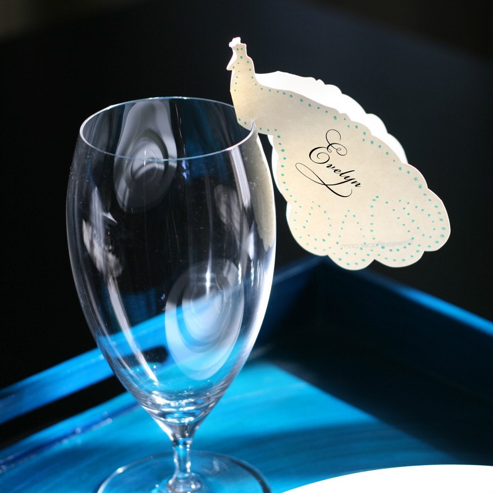 Peacock Place Cards