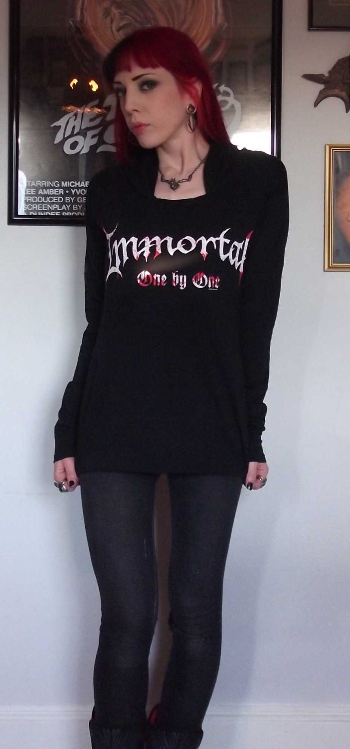 IMMORTAL Girls Pullover Hoodie Black Metal Shirt
