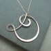 Calligraphy Initial Necklace in sterling silver