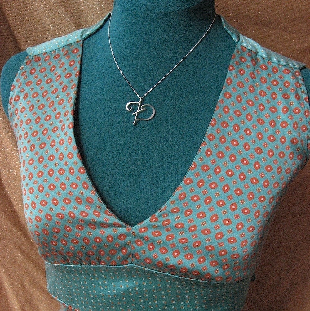 Calligraphy Initial Necklace in sterling silver