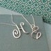Small Calligraphy Initial Necklace in sterling silver
