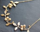14K Gold Plated Autumn Leaves Necklace