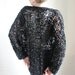 BLACK HANDMADE BUCKSKIN ROPE(CHAMOIS LEATHER) CARDIGAN