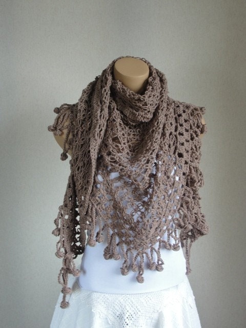 Sale Light Brown Creative Turkish Shawl,For Spring&Summer Night,Ready to ship,Turkish Creation,Cottega Style,High Fashion Wrap
