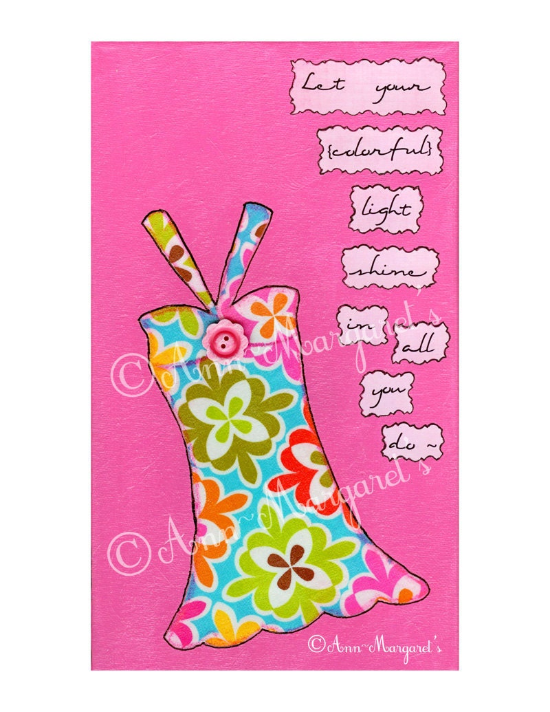 Mixed Media Art Print, Print of Ann-Margaret's Original Canvas Design, Let Your Colorful Light Shine in All You Do