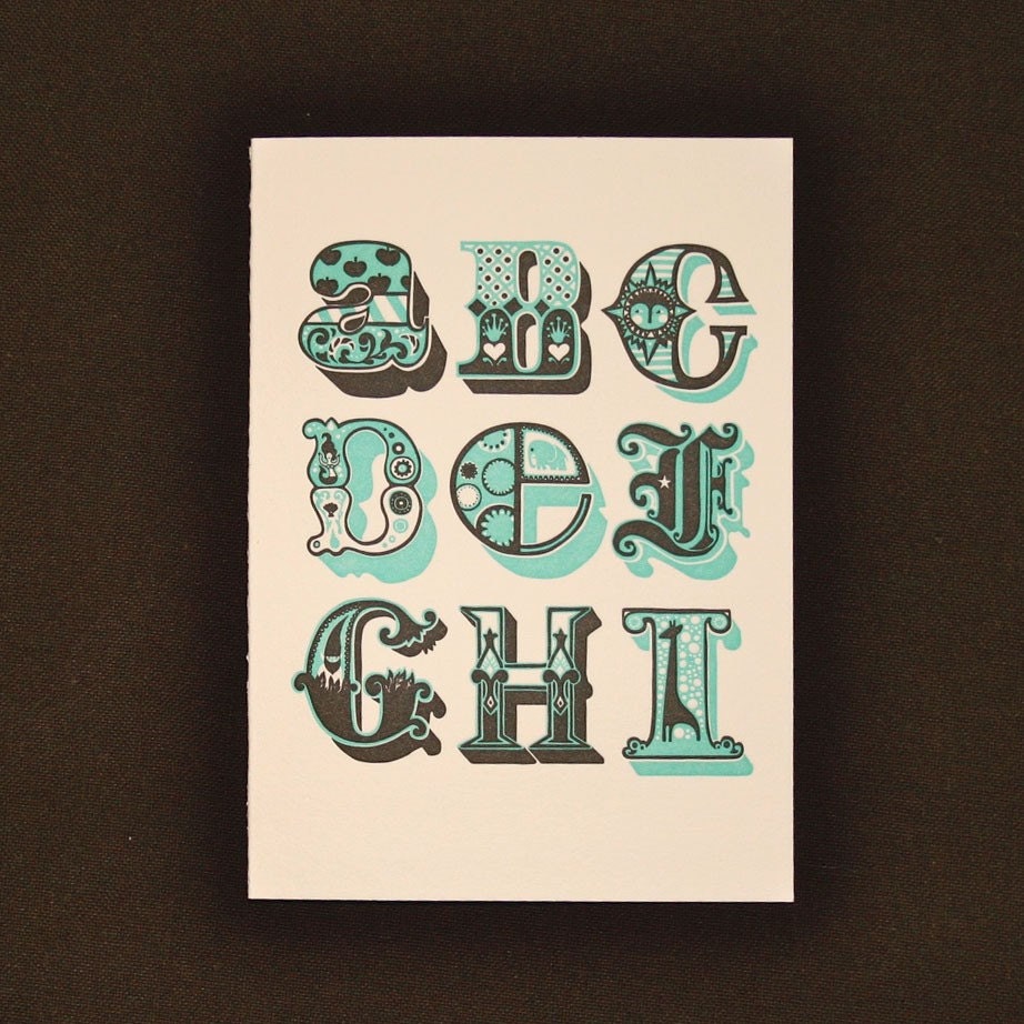 clearance sale. letterpressed abc card.
