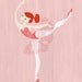 CLEARANCE. prima ballerina giclée print. pink/red with paint texture