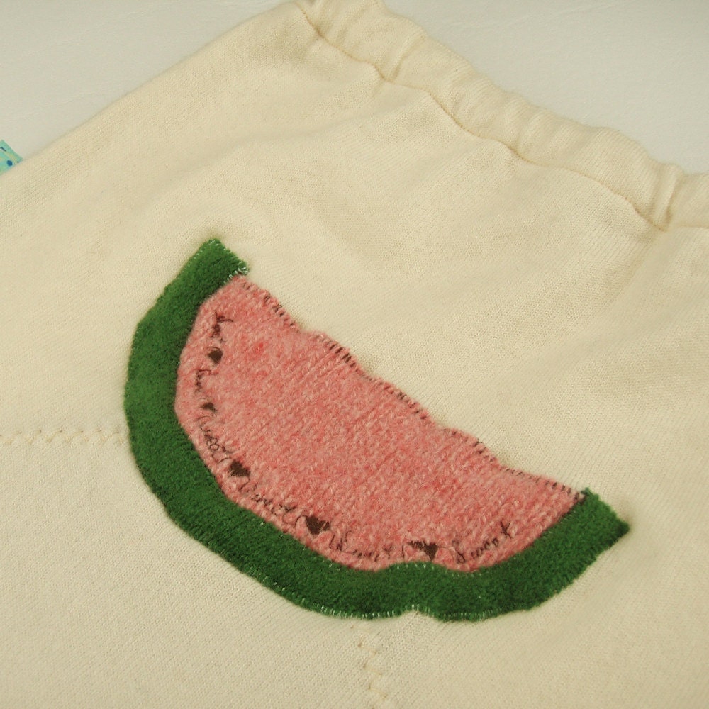 Wool Shorties Diaper Cover - SWEET SLICE - X-Large 3t-4t
