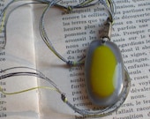Grey and Lime Knotted Cord Necklace