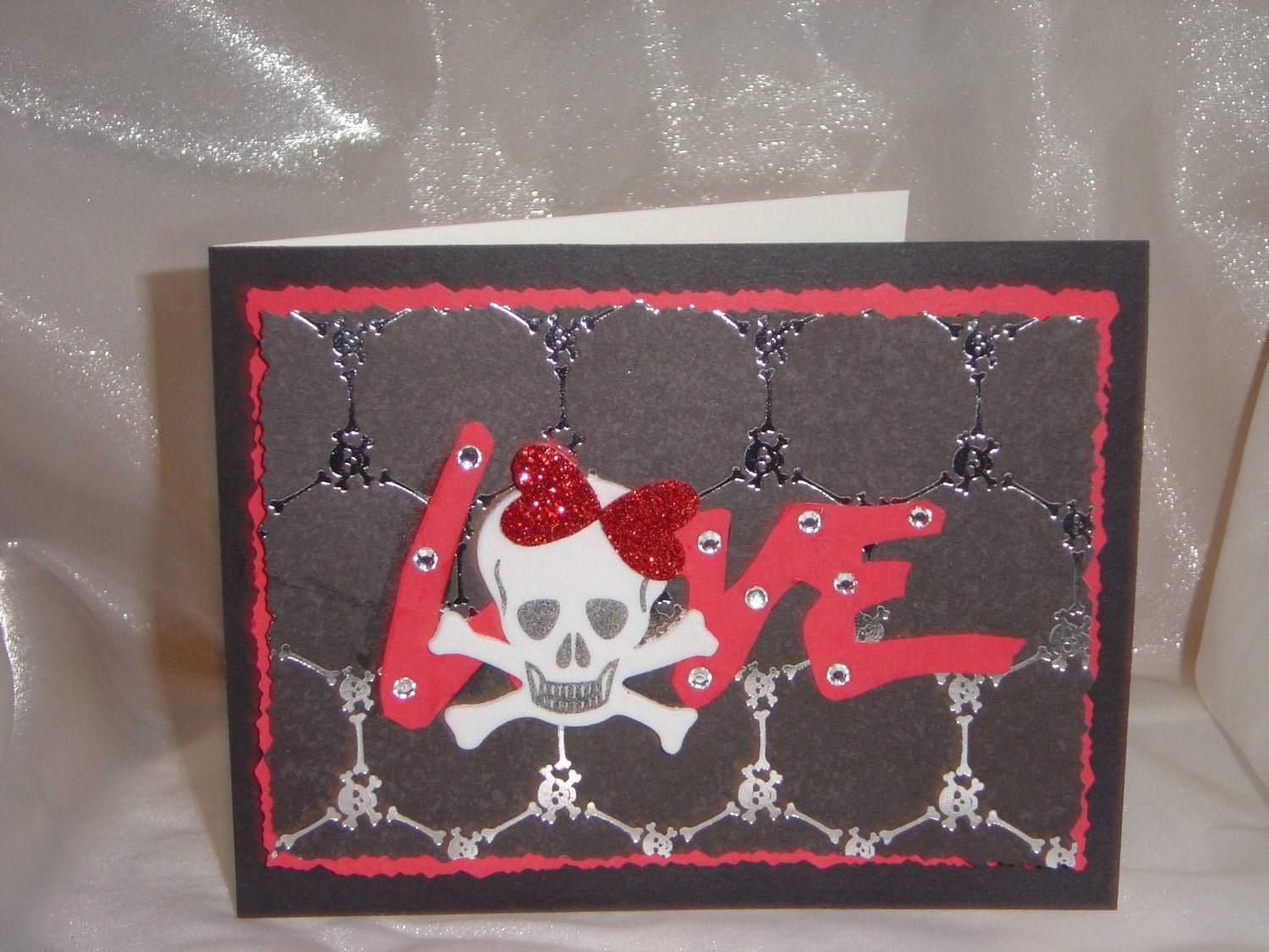 Love skull Valentine greeting card