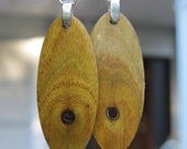 Bright Green Medium Size Mega Lighweight Smoke Bush Wood Earrings